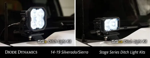 Miniatura 6 de Kit de luz de cuneta retroiluminada Diode Dynamics Serie Stage compatible con Chevrolet Silverado 1500 2014-2019, C2 1.0 Sport Combo Amarillo