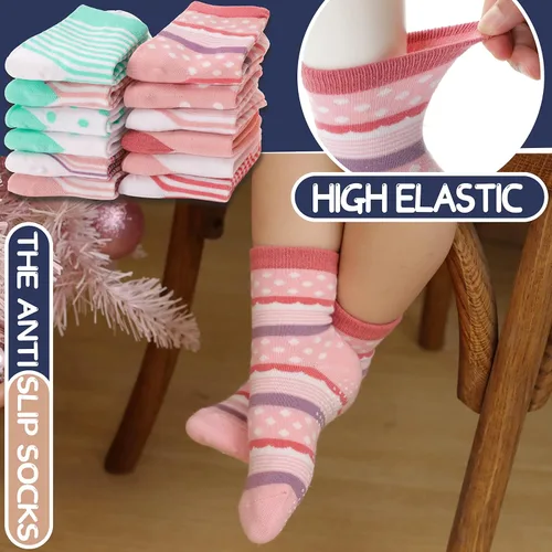 Miniatura 2 de ANTSANG Calcetines de algodón a rayas de unicornio para bebés, niñas y niños pequeños