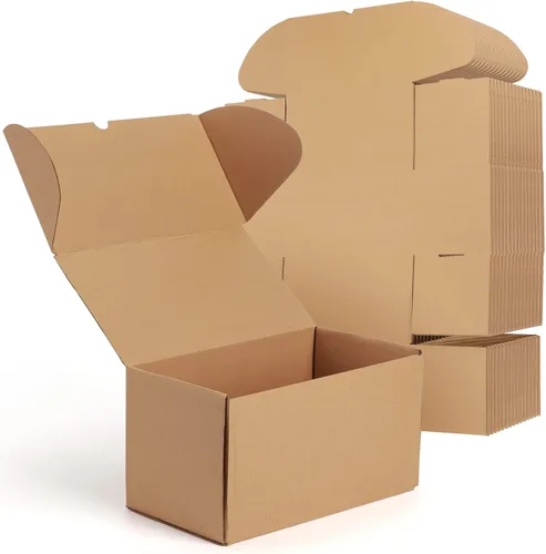 Miniatura 11 de RLAVBL Juego de 25 cajas de envío de 10 x 8 x 3, caja de cartón corrugado blanca para embalaje, correo, negocios Blanco