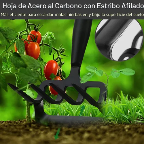 Miniatura 3 de Azada de estribo y cultivador para jardín resistente, azada de deshierbe de acción oscilatoria con aro, herramientas de mano de jardinería