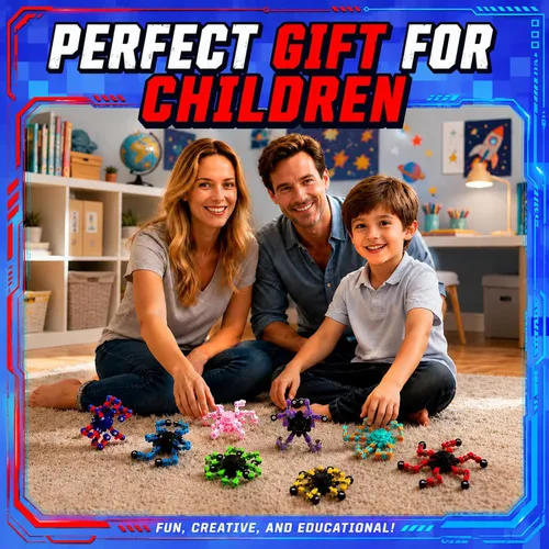 Miniatura 5 de 9 piezas transformables Fidget Spinners, cadena deformable sensorial Fidget DIY Robot Spinner Sensory para niños, juguetes Fidget para recuerdos