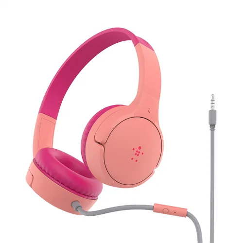 Miniatura 20 de Belkin SoundForm Mini con estuche - Auriculares inalámbricos Bluetooth para niños con vida útil de batería de 30H, límite de volumen seguro de 85dB