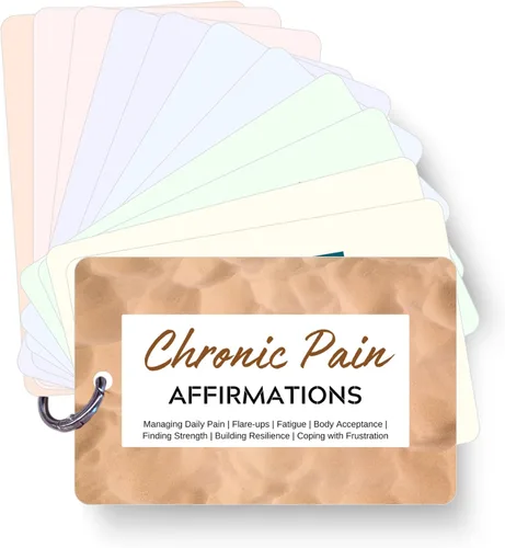 Tarjetas de afirmación del dolor crónico para fibromialgia, migrañas, artritis y alivio del dolor de espalda, una herramienta calmante para el