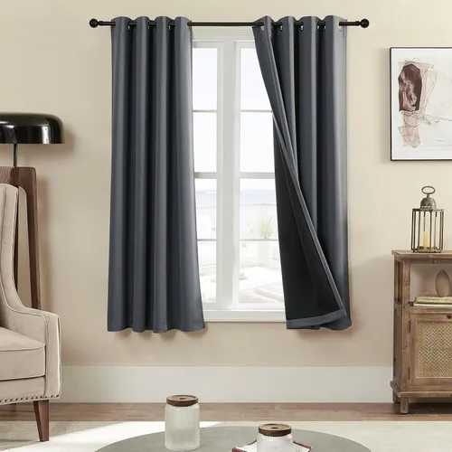 Miniatura 45 de Rutterllow - Cortinas 100% opacas, paneles de cortina con ojales, aislamiento térmico y bloqueo de luz para habitación y sala de estar