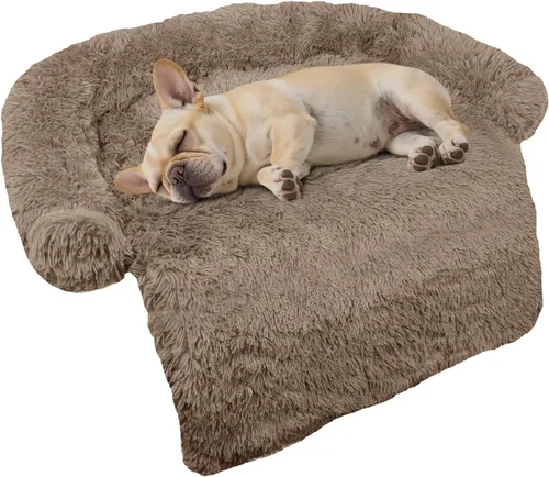 Miniatura 68 de Cama calmante para perro, tapete de felpa esponjoso para perros con protector de muebles con funda extraíble lavable para perros y gatos grandes