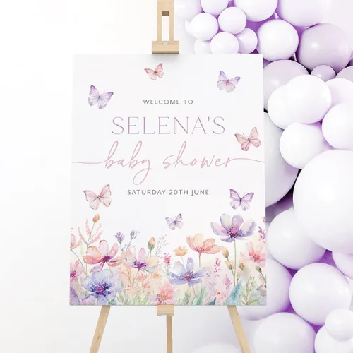 Miniatura 10 de Letrero de bienvenida para baby shower, letrero personalizado para baby shower, lazo azul, 18 x 27 pulgadas, plástico