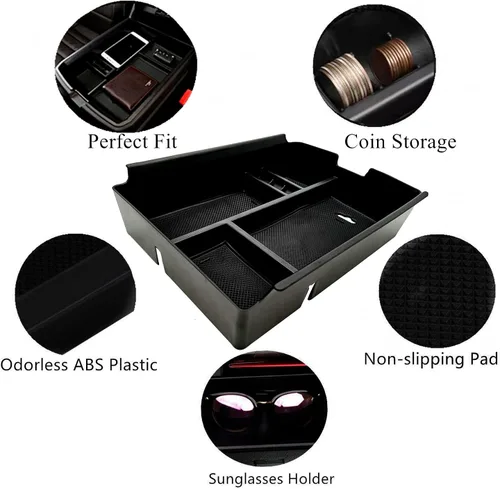 Miniatura 6 de Organizador de consola central compatible con VW Atlas y Cross Sport 2018 2019 2020 2021 2022 2023 accesorios de caja de almacenamiento