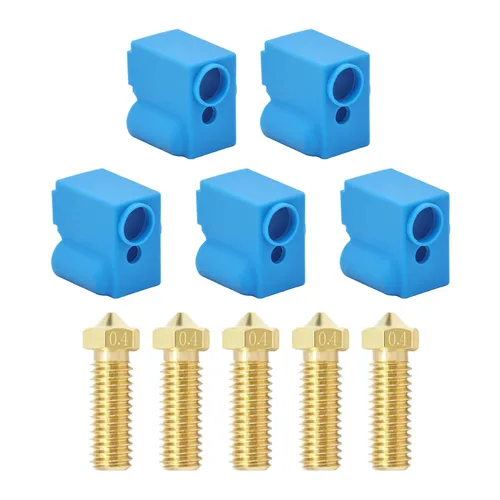 Miniatura 8 de 5 boquillas de latón K1 y calcetines de silicona para K1, impresora 3D, 5 boquillas de alta velocidad de 0.016 in y 5 calcetines de silicona