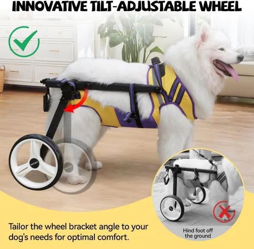 Miniatura 5 de Silla de ruedas para perros para patas traseras, grande, pequeña, silla de ruedas para perros, carritos ajustables para perros con ruedas para patas