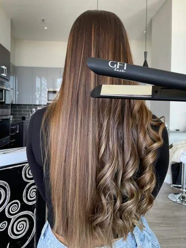 Miniatura 4 de GFI Plancha para el cabello, elemento calefactor turbo, plancha plana de titanio, alisa, riza cualquier tipo de cabello, control de temperatura