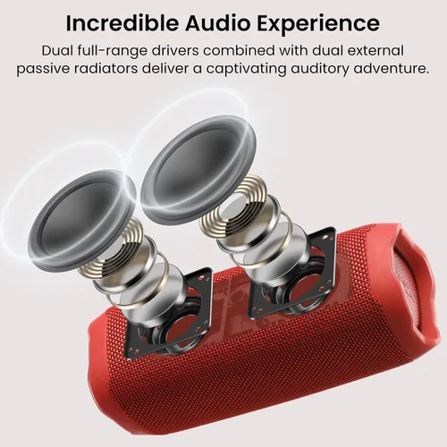 Miniatura 2 de TOZO Altavoz Bluetooth PA2 con controladores duales y diafragmas de graves duales, sonido estéreo fuerte de graves profundos, tiempo de reproducción