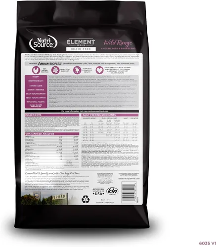 Miniatura 9 de NutriSource Element Series Wild Range - Alimento seco para perros, pollo, cerdo y bisonte, 12 libras