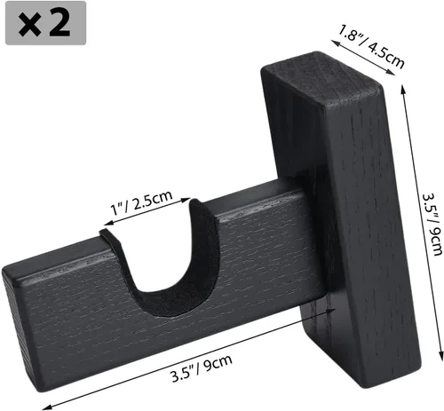 Miniatura 2 de TOBWOLF - 2 vitrinas de palo de hockey, soporte para colgar palos de hockey, soporte horizontal para palo de hockey de montaje en pared, soporte