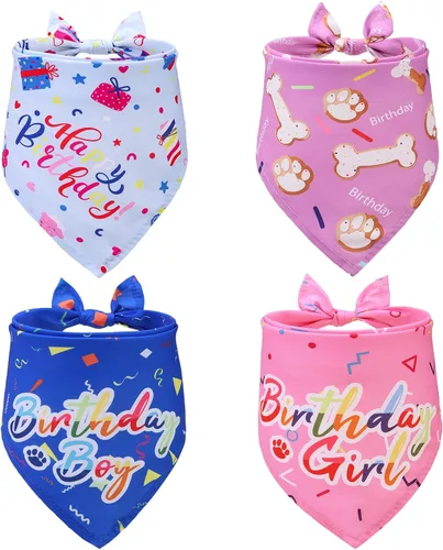 Miniatura 8 de EXPAWLORER Bandanas de Halloween para perro, paquete de 4 bandanas reversibles para perros para disfraz de niños y niñas, bufandas triangulares