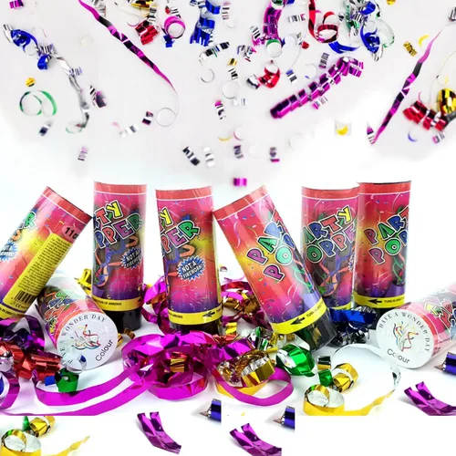 8 cañones de confeti de fiesta para bodas, cumpleaños, graduación, baby shower, aniversario, Navidad, Año Nuevo, celebraciones, suministros y