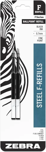 Miniatura 8 de Recambios de bolígrafo Zebra Pen Serie F, para bolígrafos Zebra PenF-301, F-402 y F-605, punta fina, azul (paquete de 1, 2 unidades en total)