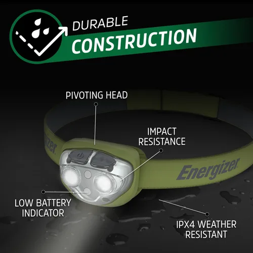 Miniatura 7 de Energizer PRO-400 Linterna frontal recargable (paquete de 2), linterna frontal recargable resistente al agua IPX4, lámpara de cabeza ultra brillante