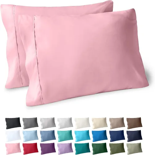Miniatura 34 de Bare Home Juego de 2 fundas de almohada de microfibra de tamaño estándar, fundas de almohada refrescantes, doble cepillado, fácil cuidado, cierre
