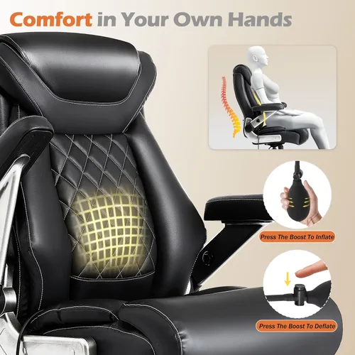 Miniatura 3 de Silla de oficina grande y alta de 600 libras para personas pesadas, silla de oficina ejecutiva grande y resistente, reposabrazos 5D y sillas