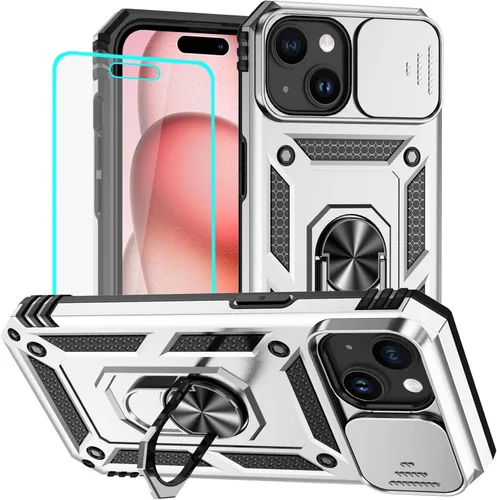 Miniatura 46 de HNHYGETE Funda para iPhone XR con protector de pantalla HD: [grado militar de 20 pies probada en caídas] Funda protectora para cámara deslizante a