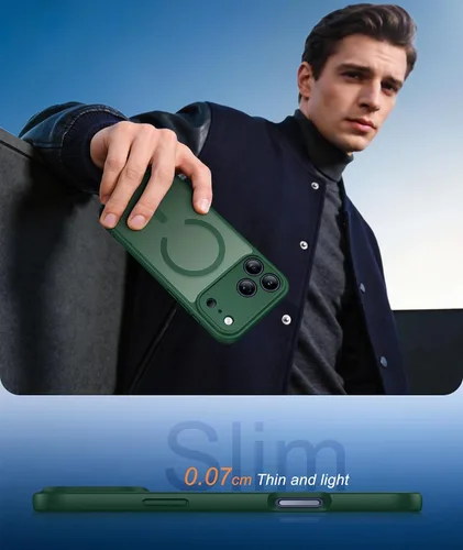 Miniatura 145 de FNTCASE Funda para iPhone 17 Pro: Fundas delgadas translúcidas de color azul claro compatibles con MagSafe, protección completa de la cámara