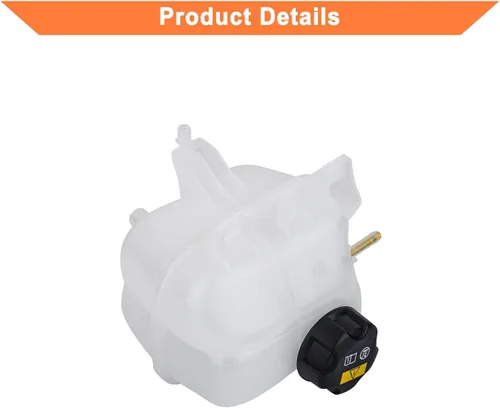 Miniatura 6 de Tanque de expansión del radiador del depósito del refrigerante del motor (con tapa). Reemplaza la pieza # 603332,17137539267, 17137823626.