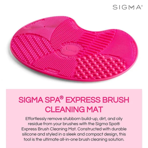Miniatura 2 de Sigma Beauty Sigma Spa® Express Brush Cleaning Mat (rosa) - Alfombrilla de limpieza de brochas de maquillaje de silicona con ventosas para limpiar