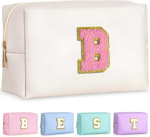 Miniatura 146 de TOPEAST - Bolso de maquillaje para mujer, G Blanco nacarado-rosa