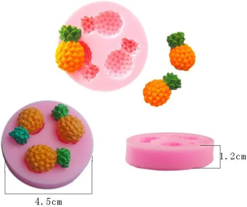 Miniatura 3 de Molde de silicona con forma de frutas de piña, lichi, fresa, 3D, para poner bricolaje, pastel de gelatina, caramelo, fondant, chocolates