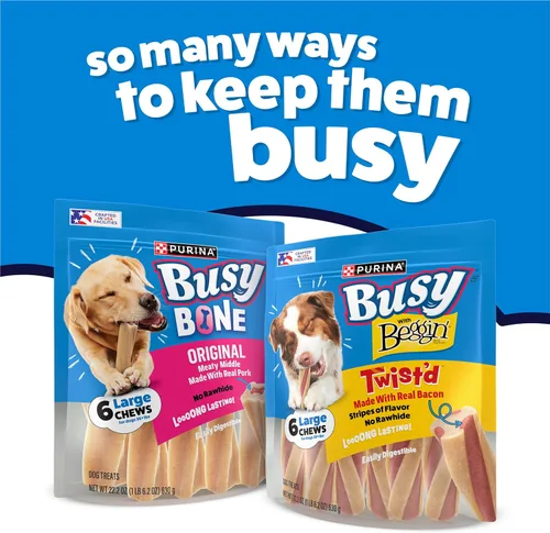Miniatura 10 de Purina Busy with Beggin' Twist'd Golosinas Masticables de Hueso para Perros Adultos - Bolsa de 6 ct