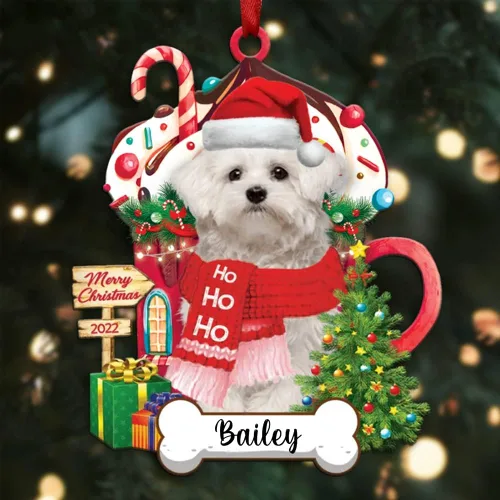 Miniatura 74 de Amantes de los perros de Navidad – Navidad de perros disponibles para muchos perros Shi Tzu – Adorno con forma personalizada, adorno de Navidad