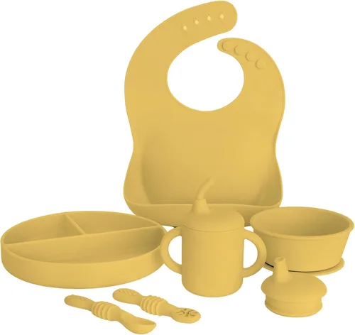 Miniatura 9 de Little Loon Baby Juego de iniciación Led Weaning - Kit completo de alimentación de silicona para más de 6 meses - Platos para bebés, baberos