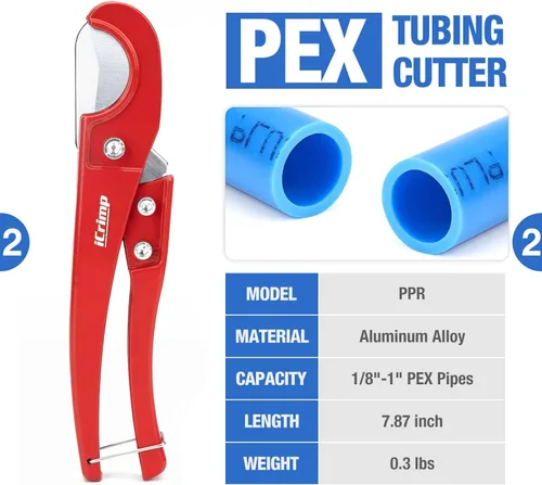 Miniatura 3 de iCrimp PC-PC02KIT PEX Kit de herramientas de engarce con abrazadera PEX de 1/2 pulgada (paquete de 20) y 3/4 pulgadas (10 unidades) de anillos