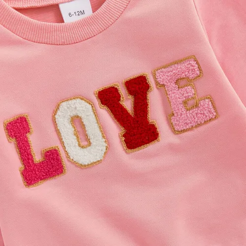 Miniatura 18 de Gueuusu Conjunto de ropa de manga larga para bebé niña con texto en inglés "My 1st Christmas", sudadera de manga larga con pantalones acanalados