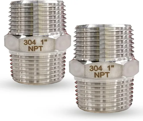 1" Tetina macho hexagonal, accesorios de tubería de acero inoxidable 304, adaptador de tubería roscada NPT de 1 pulgada, conectores de tetinas