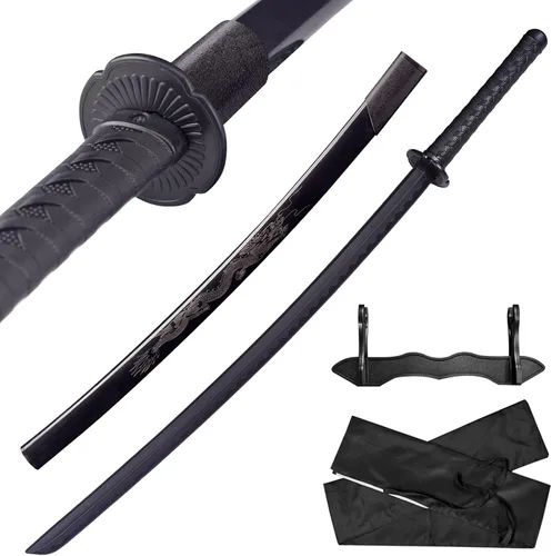 Espada katana japonesa – Hoja negra de polipropileno con Saya, espada de entrenamiento Samurai para cosplay, 40.1 pulgadas