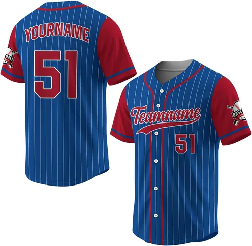 Miniatura 24 de Camiseta de béisbol a rayas personalizadas con logotipo de número de nombre para hombres, mujeres, jóvenes, niños, camiseta de uniforme