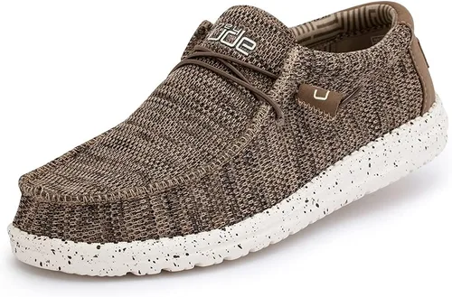 Hey Dude, Wally - Zapatos tipo mocasín con cordones para hombre, variedad de colores, Marrón