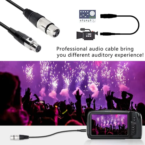 Miniatura 6 de XMSJSIY Adaptador de cable de audio XLR a XLR - Cable de micrófono de 3 pines a mini cable de micrófono de 3 pines para micrófono y cámara Lavalier