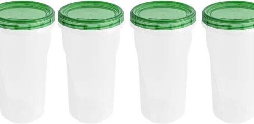 Miniatura 4 de [48 onzas – Azul – 4 Pk] Recipientes grandes de almacenamiento de alimentos para delicatessen, 48 onzas, apilables, reutilizables, Mirowave, aptos