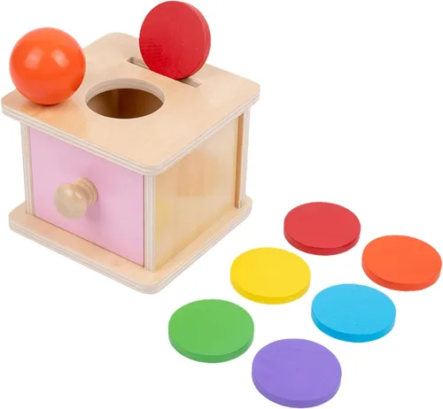 Miniatura 13 de Adena Montessori Caja de monedas, caja de permanencia para monedas de bebé de 1 año, juguetes de desarrollo de bolas de madera para bebés de 6 a 12