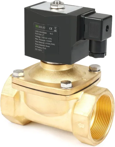 Miniatura 18 de U.S. Solid Válvula solenoide de latón de 1/2" -110V 120V AC, normalmente cerrada, válvula eléctrica de 10 bar para agua, aire, diesel