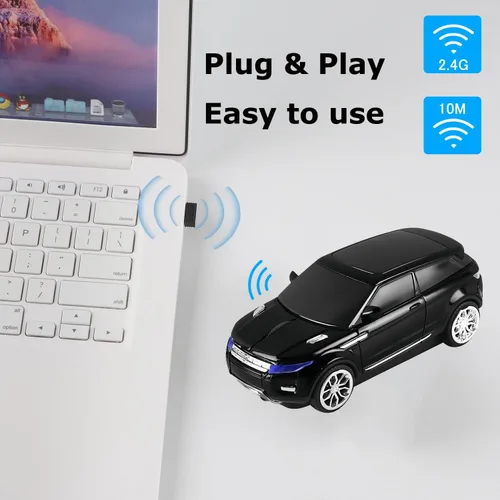 Miniatura 5 de Ratón inalámbrico lindo ratón de coche, portátil compacto novedoso, divertido ratón USB para laptop, computadora, tableta, MacBook, niños, niñas