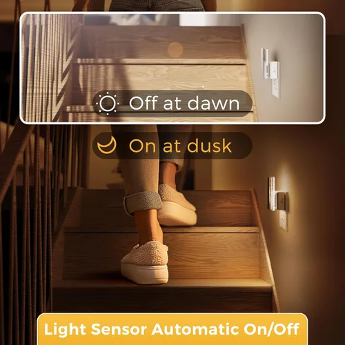 Miniatura 5 de L LOHAS LED - Luces nocturnas enchufables en la pared, paquete de 2 luces nocturnas con sensor de crepúsculo a amanecer, luces nocturnas LED
