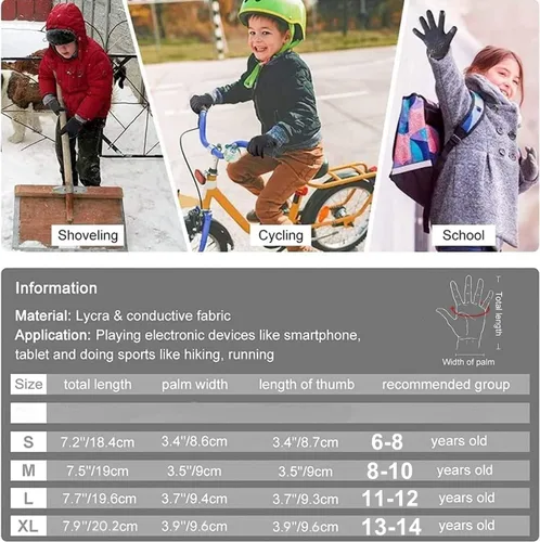 Miniatura 2 de Guantes de ciclismo para niños pequeños de 8 a 12 años, guantes de jardinería, guantes de ciclismo para niños de 8 a 12 años, guantes de ciclismo