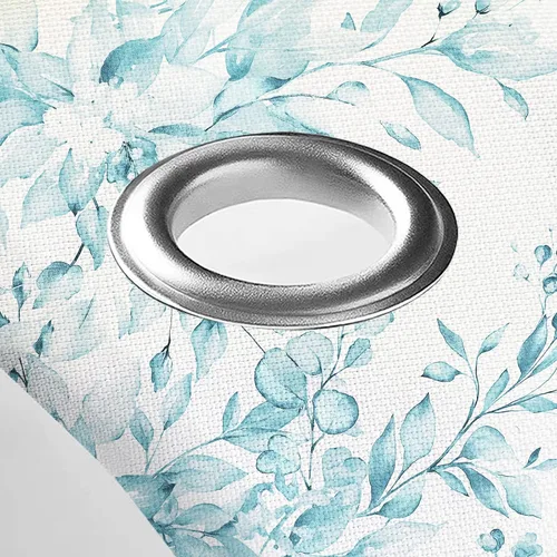 Miniatura 5 de Tititex Spun Sugar - Juego de cortinas de ducha de eucalipto azul claro, hojas de acuarela brillantes en la parte superior, decoración floral