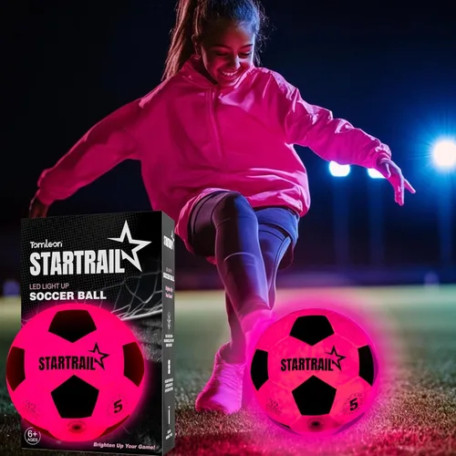 Miniatura 9 de Pelota de fútbol que brilla en la oscuridad Regalo deportivo para niñas de 6 a 15 años Pelota LED iluminada con 3 baterías extra y bomba