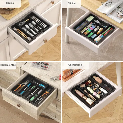 Miniatura 9 de Lifewit Organizador de cajones de cubiertos, bandeja expandible para utensilios de cocina, soporte para vajilla y cubiertos libre de BPA
