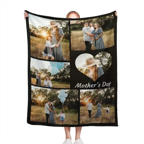 Miniatura 21 de Manta personalizada con texto de fotos, manta personalizada con mis propias fotos, manta conmemorativa personalizada para madres para mamá, papá