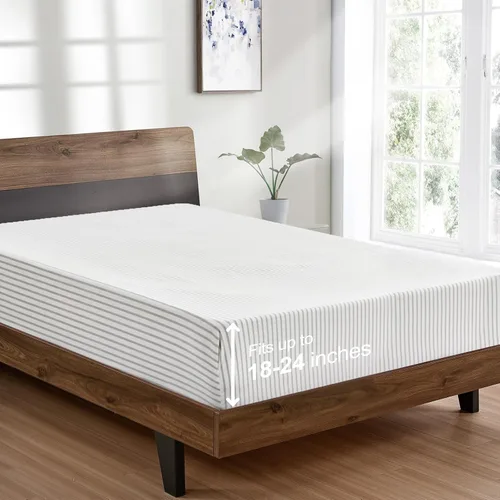 Miniatura 33 de FreshCulture Sábana Bajera Ajustable Tamaño King Solamente - Sábana Bajera de Calidad Hotelera Tamaño King - Ultra Suave y Transpirable - Microfibra